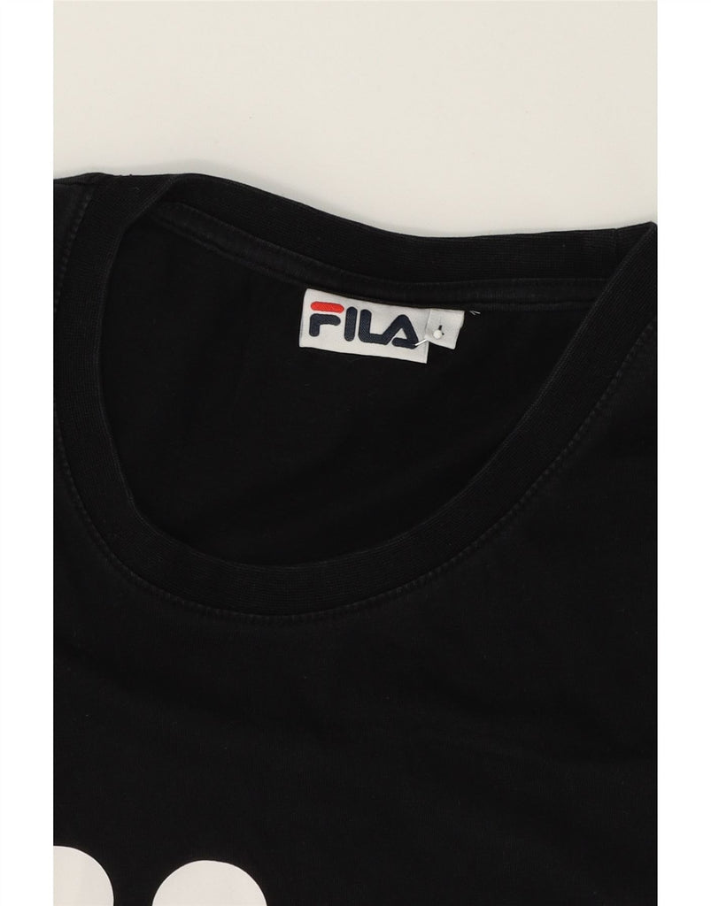 FILA Mens Graphic T-Shirt Top Large Black Cotton Vintage Fila and Second-Hand Fila from Messina Hembry 