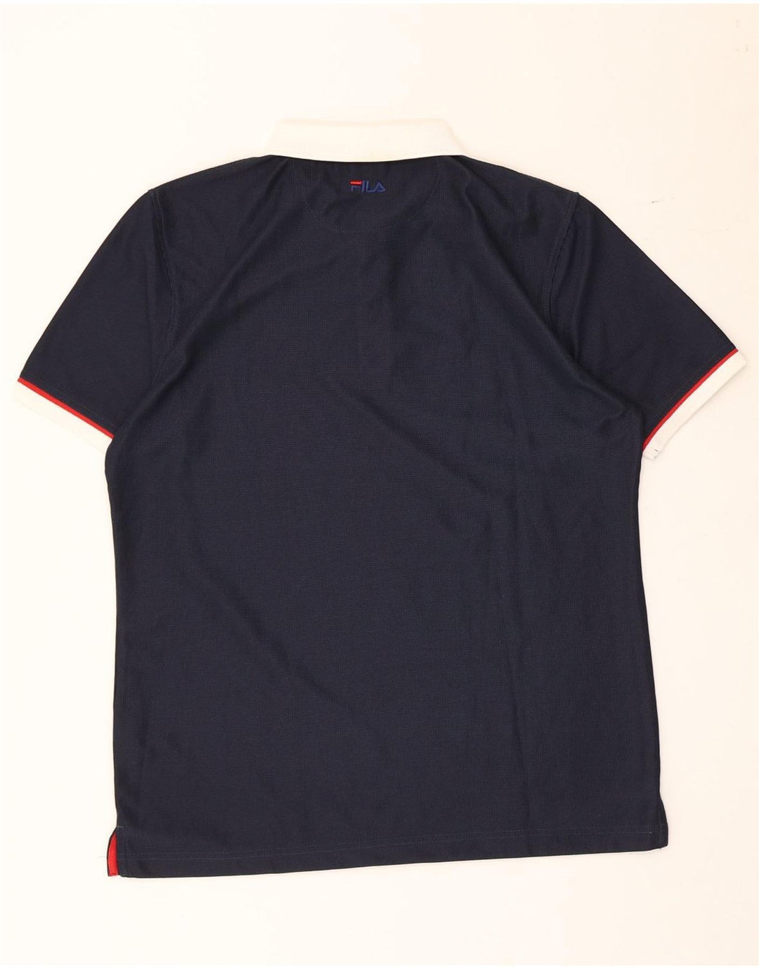 Fila Mens Polo Shirt Large Navy Blue Colourblock Polyester
