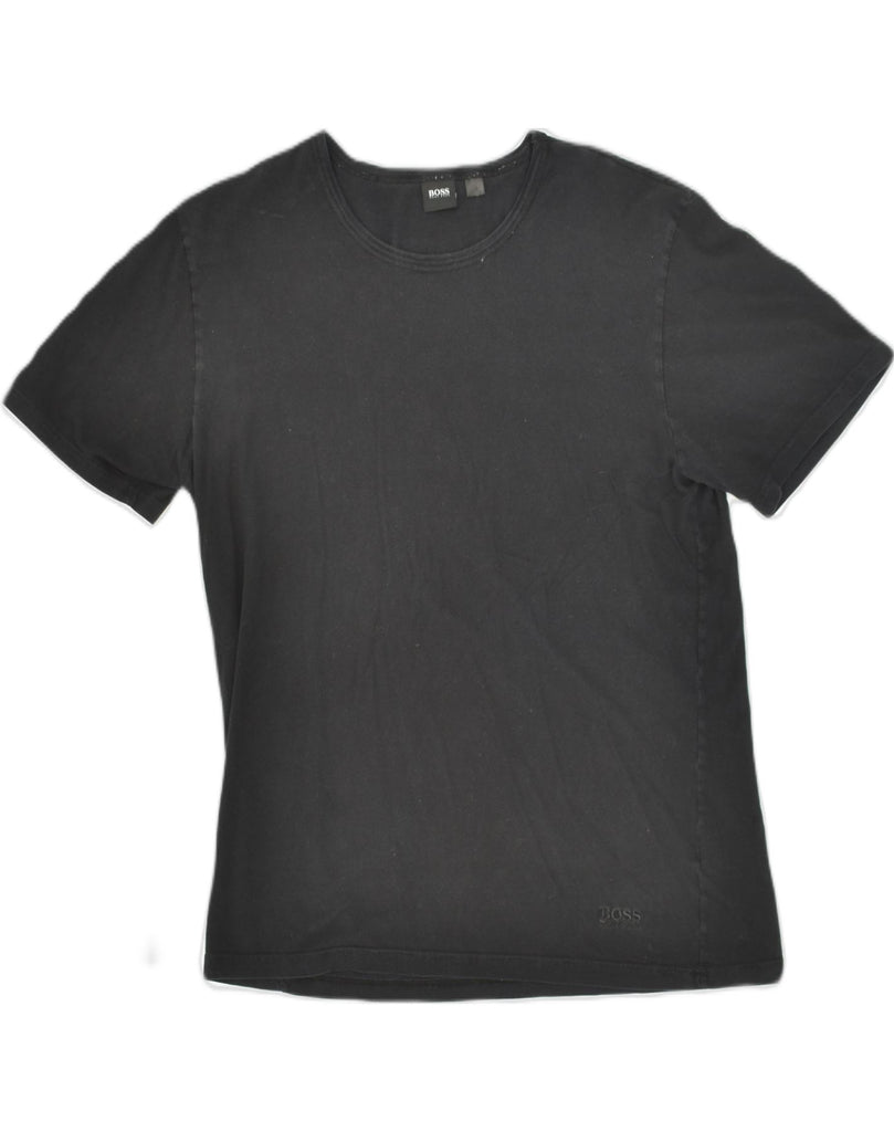 HUGO BOSS Mens T-Shirt Top Large Black Cotton | Vintage Hugo Boss | Thrift | Second-Hand Hugo Boss | Used Clothing | Messina Hembry 