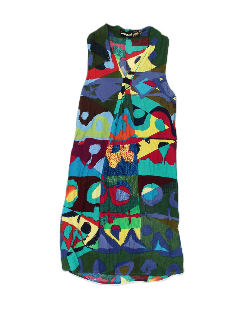 DESIGUAL Womens Graphic Sundress EU 36 Small Multicoloured Geometric | Vintage Desigual | Thrift | Second-Hand Desigual | Used Clothing | Messina Hembry 