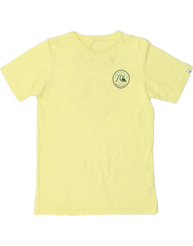 QUIKSILVER Boys Graphic T-Shirt Top 13-14 Years Yellow Cotton | Vintage Quiksilver | Thrift | Second-Hand Quiksilver | Used Clothing | Messina Hembry 