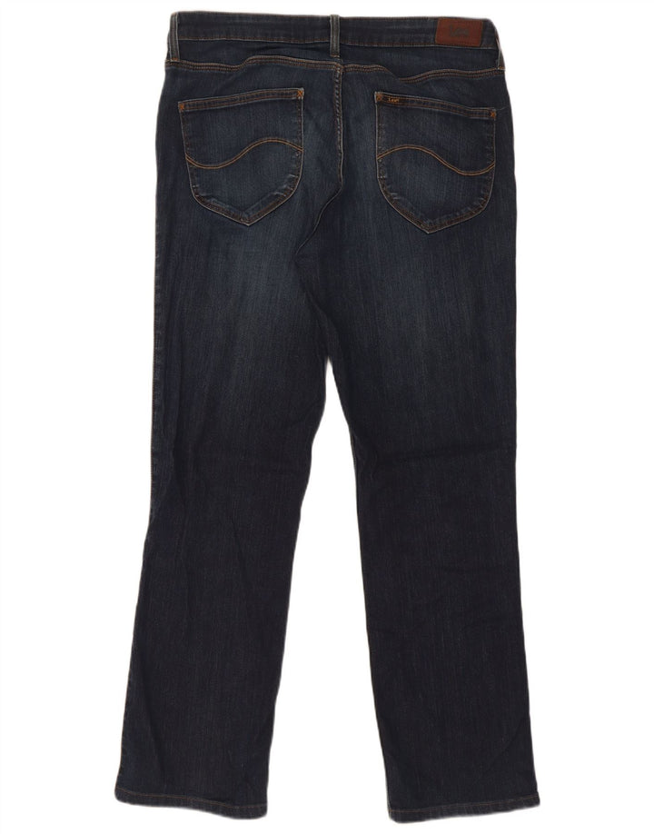 Lee Womens Marion Straight Jeans W33 L29 Navy Blue Cotton