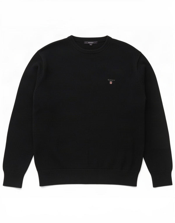 Gant Mens Crew Neck Jumper Sweater Medium Navy Blue Cotton