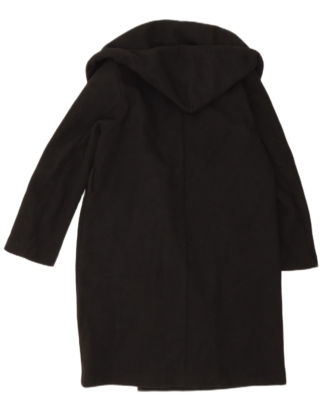 Zara Womens Oversized Double Breasted Coat UK 10 Small Black Polyester