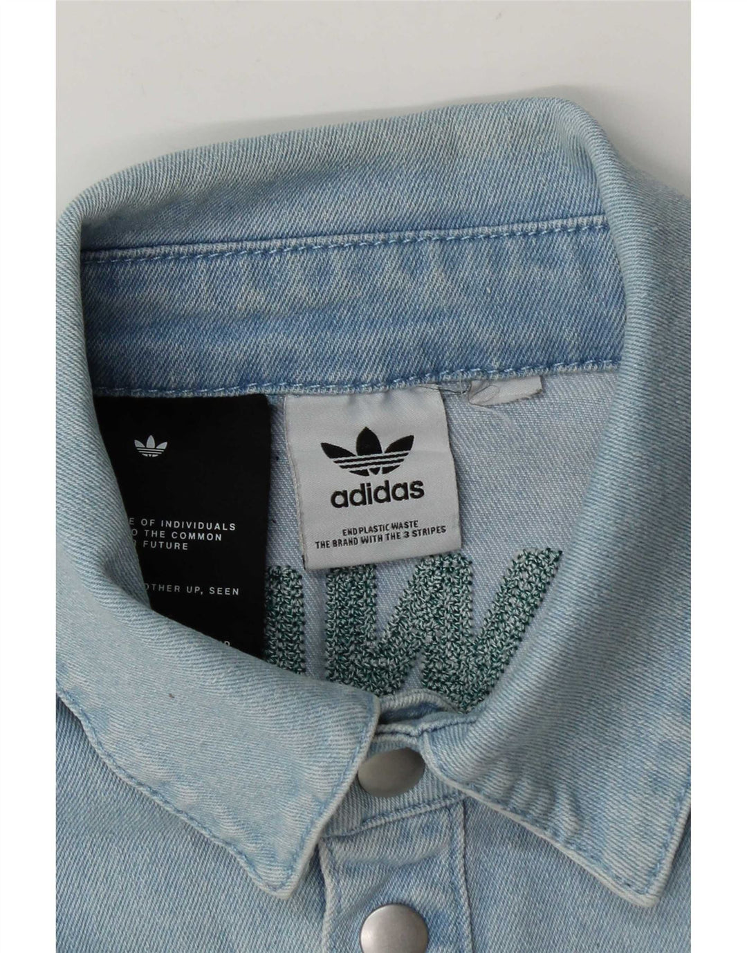 Adidas Mens Graphic Short Sleeve Denim Shirt Medium Blue