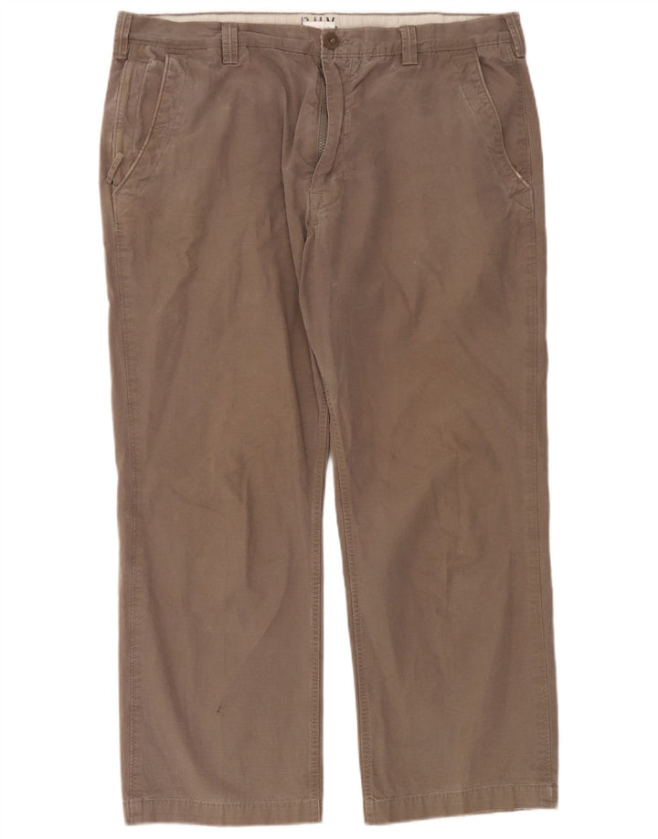 Marks & Spencer Mens Blue Harbour Straight Chino Trousers W40 L27 Grey