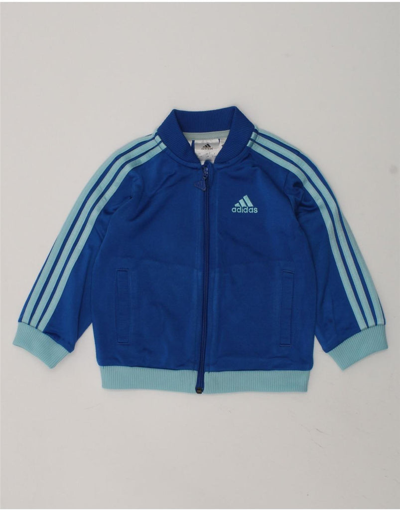 ADIDAS Baby Boys Tracksuit Top Jacket 9-12 Months Blue Colourblock | Vintage Adidas | Thrift | Second-Hand Adidas | Used Clothing | Messina Hembry 