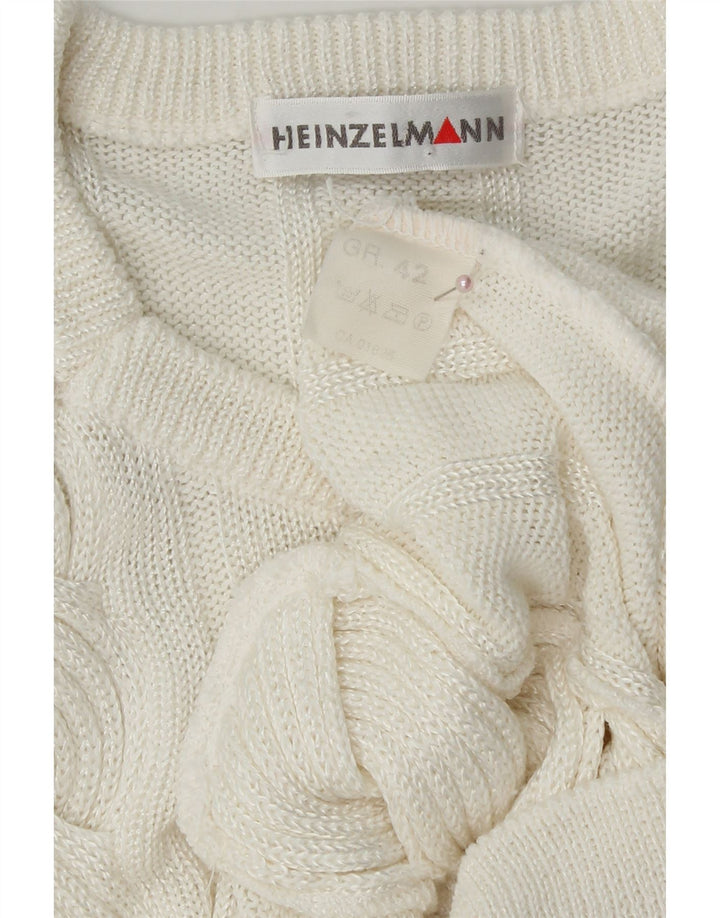 VINTAGE Womens Boat Neck Jumper Sweater IT 42 Medium White Polyacrylic Vintage Vintage and Second-Hand Vintage from Messina Hembry 
