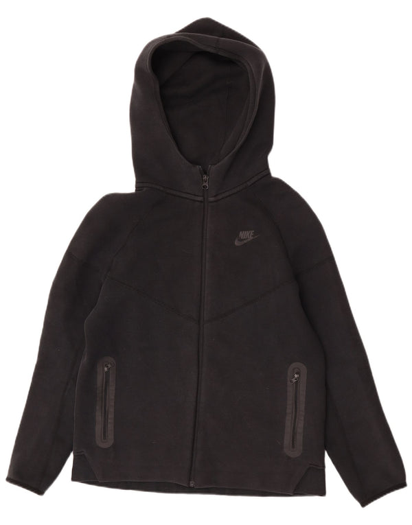 Nike Boys Zip Hoodie Sweater 13-14 Years XL Black Cotton