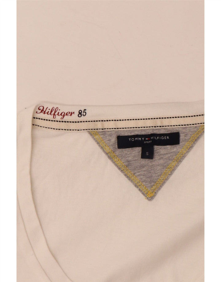 TOMMY HILFIGER Womens Graphic T-Shirt Top UK 10 Small White Cotton
