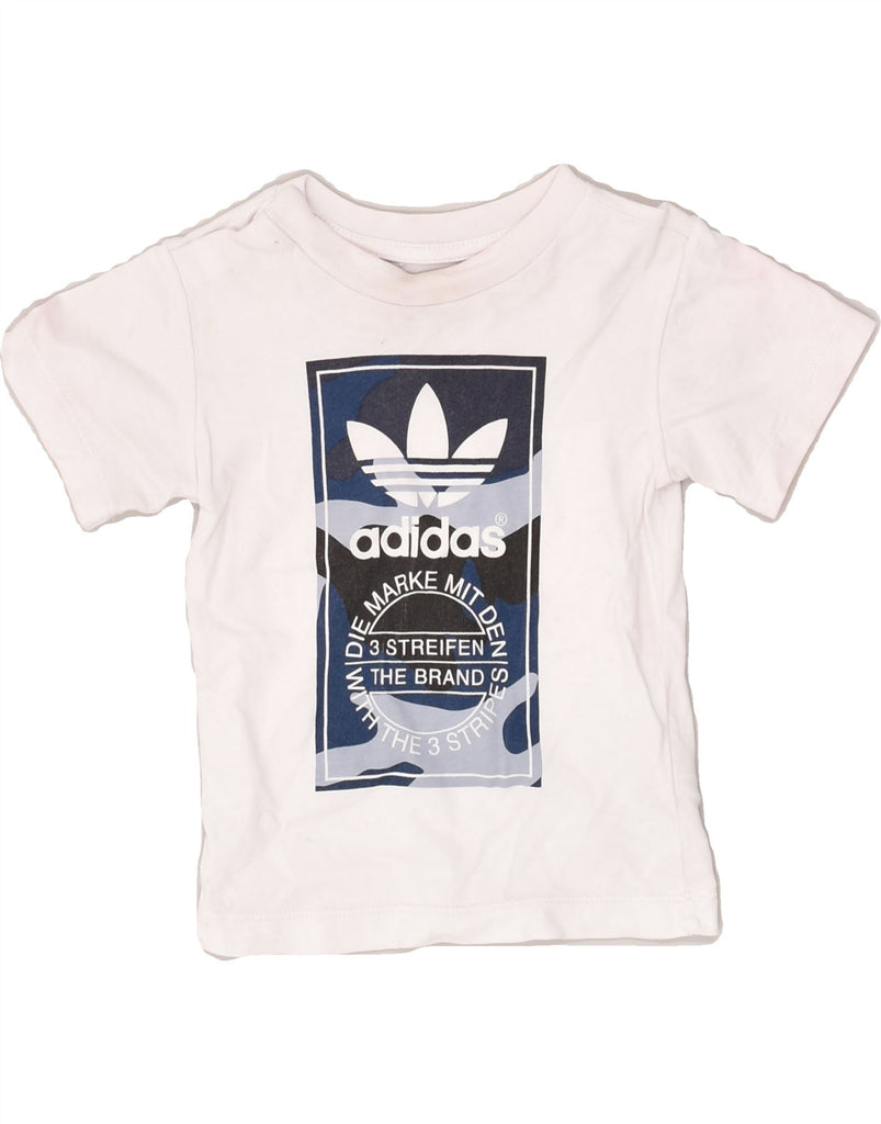 ADIDAS Baby Boys Graphic T-Shirt Top 12-18 Months White Cotton | Vintage Adidas | Thrift | Second-Hand Adidas | Used Clothing | Messina Hembry 