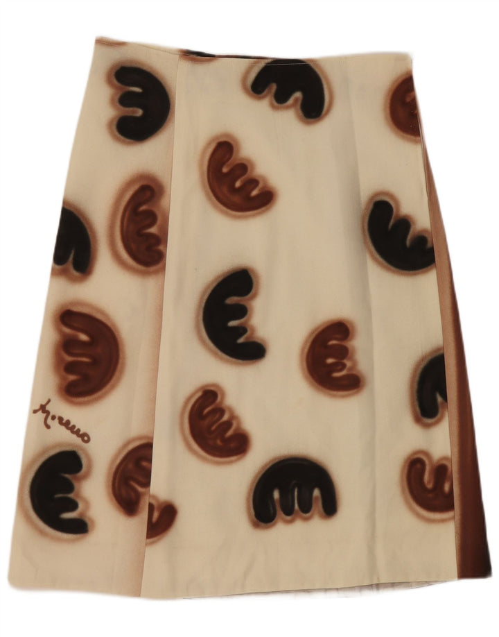 Vintage Womens A-Line Skirt W30 Medium White Colourblock