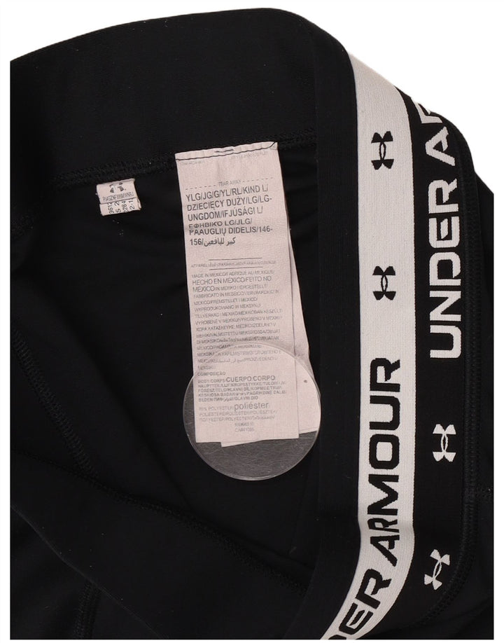 Under Armour Girls Graphic Leggings 11-12 Years Large Black Polyester