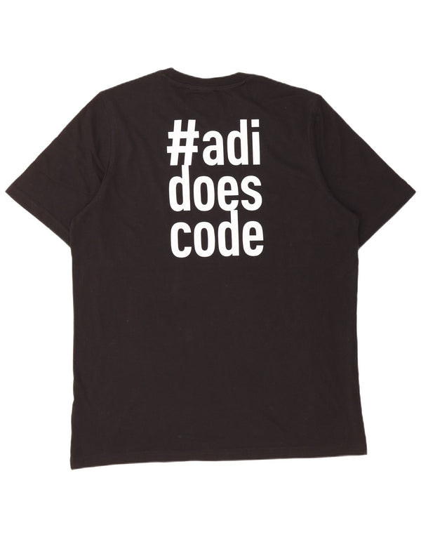 Adidas Mens Graphic T-Shirt Top Large Black Cotton