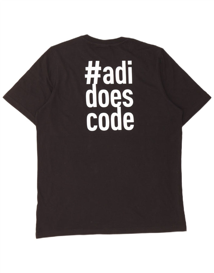 Adidas Mens Graphic T-Shirt Top Large Black Cotton