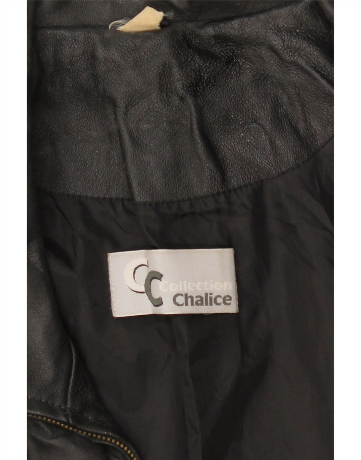 CHALICE Womens Oversized Leather Coat UK 18 XL Black Patchwork Leather Vintage Chalice and Second-Hand Chalice from Messina Hembry 