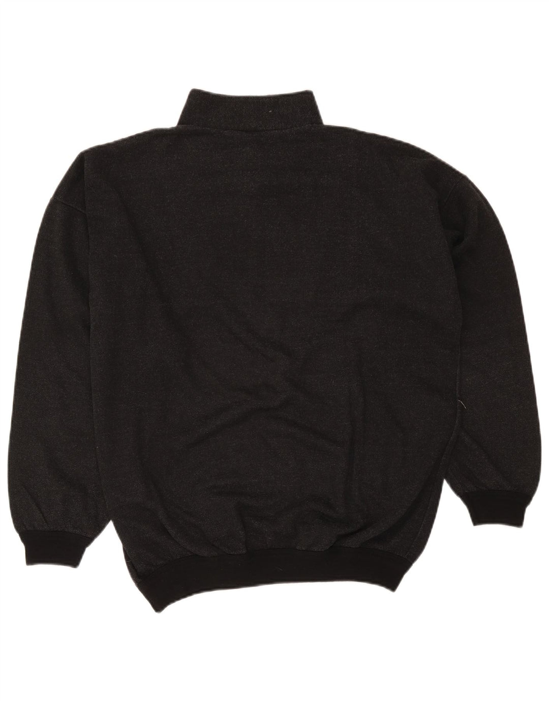 Vintage Mens 1/4 Zip Sweatshirt Jumper Large Grey Flecked Retro