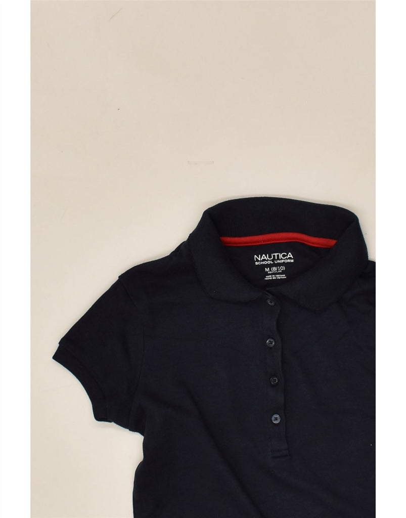 NAUTICA Girls Polo Shirt 8-9 Years Medium Navy Blue Cotton | Vintage Nautica | Thrift | Second-Hand Nautica | Used Clothing | Messina Hembry 