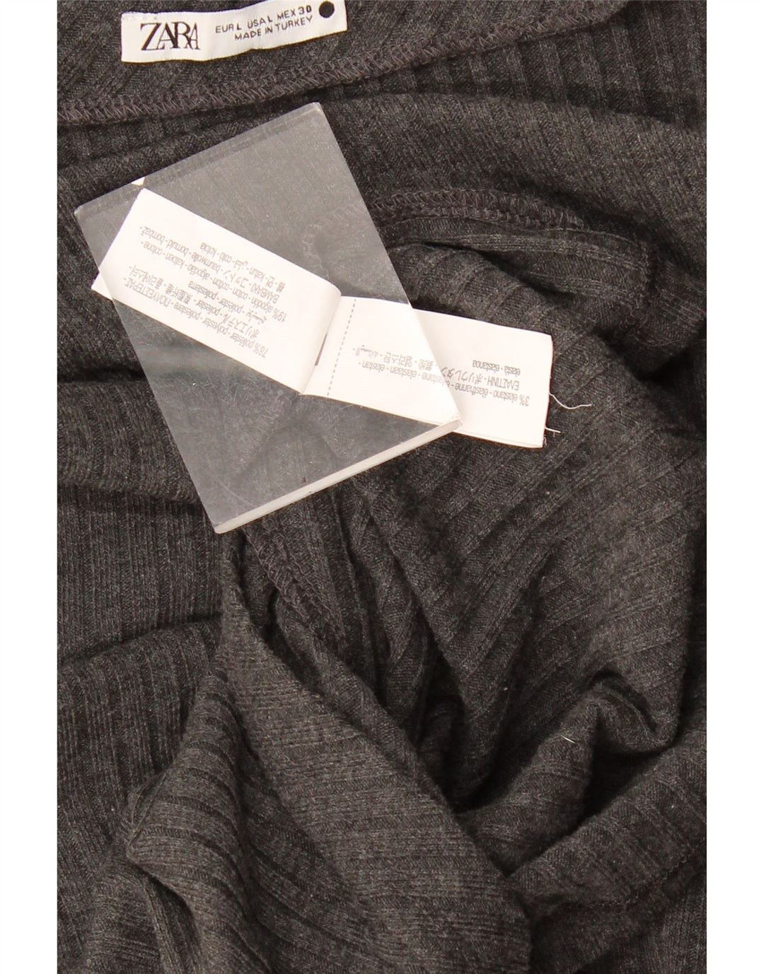 Zara Womens One Shoulder Top UK 14 Large Grey Polyester