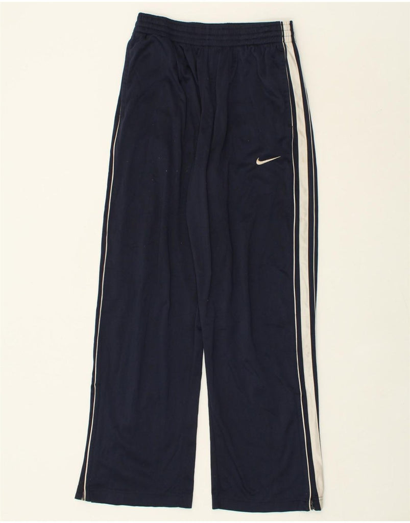 NIKE Mens Basketball Tracksuit Trousers Small Navy Blue Polyester | Vintage Nike | Thrift | Second-Hand Nike | Used Clothing | Messina Hembry 