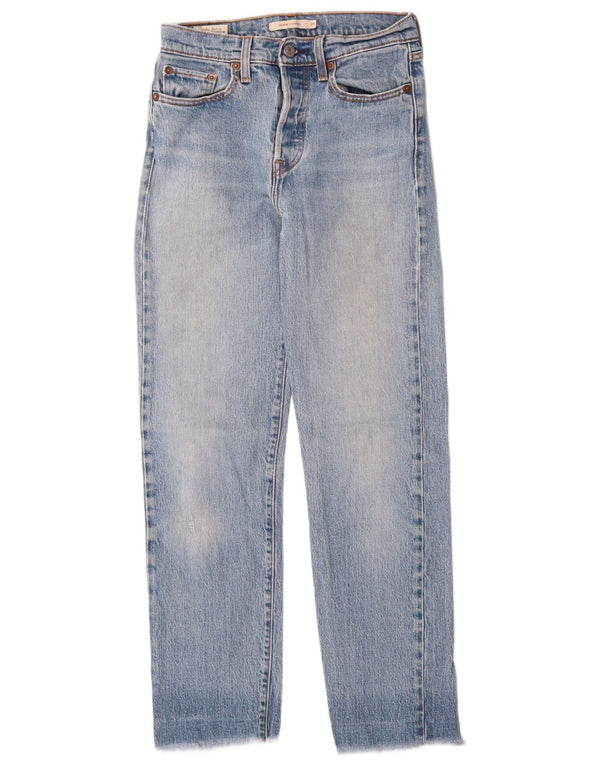 Levi's Womens Wedgie Straight Jeans W25 L28 Blue Cotton