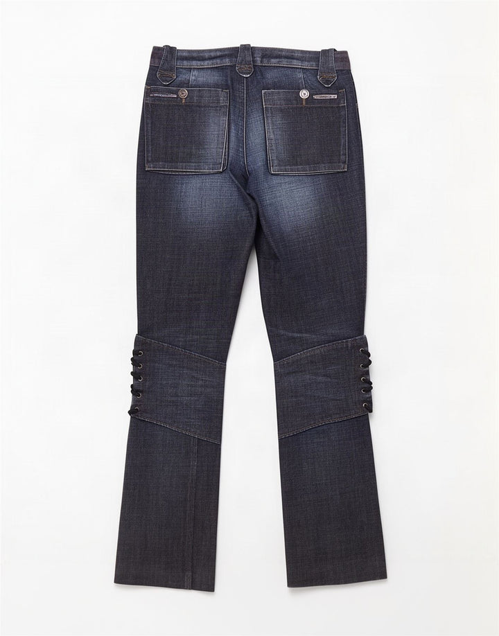 Armani Womens Bootcut Jeans UK 12 Medium W30 L31 Blue Cotton