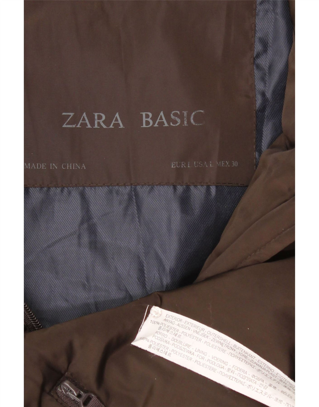 ZARA Womens Padded Gilet UK 14 Large Brown Polyester