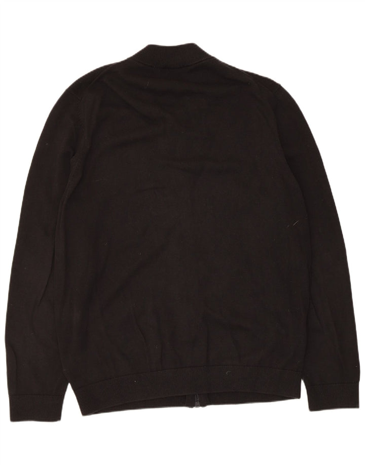 Hugo Boss Mens Cardigan Sweater XL Black Cotton