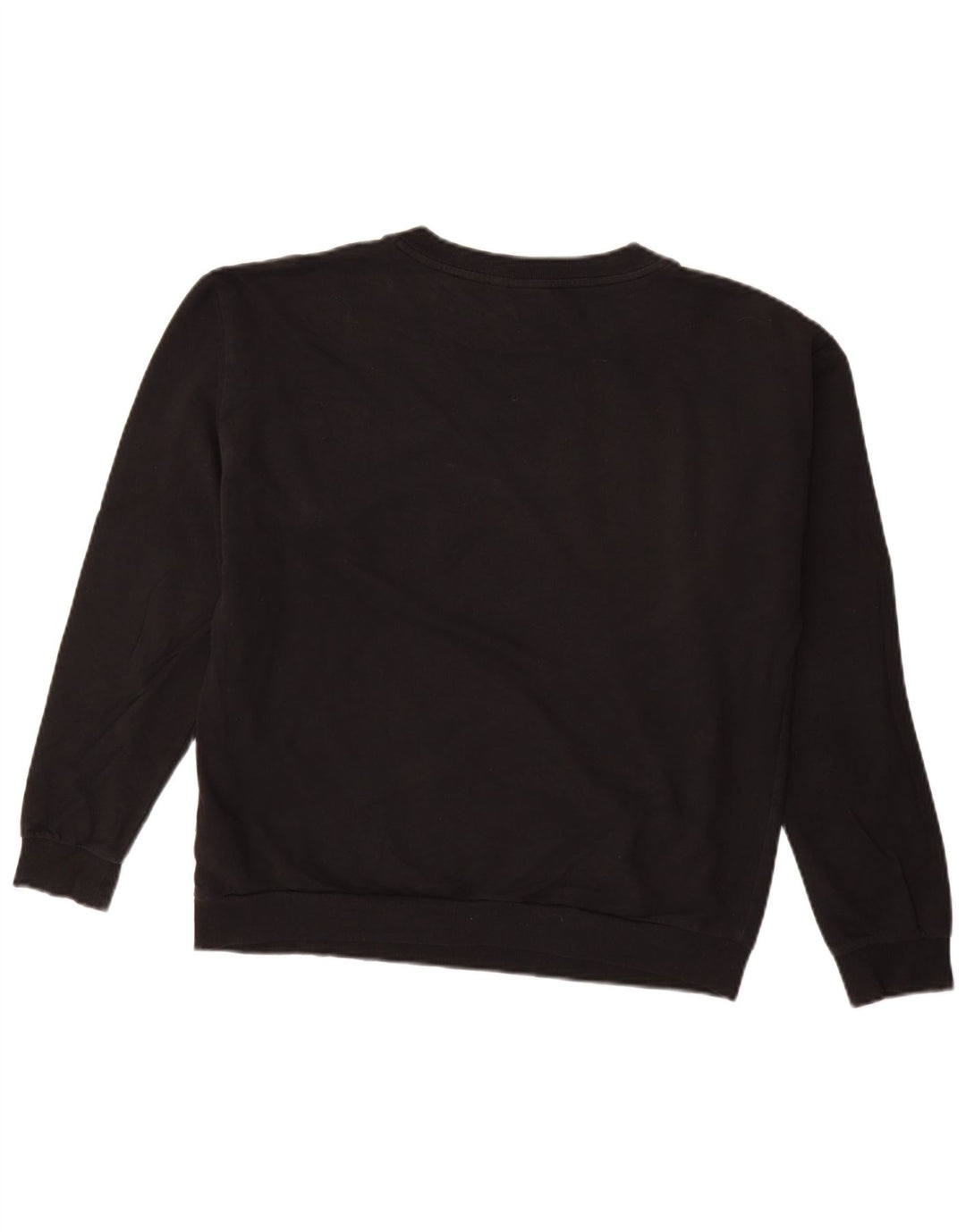 ADIDAS Womens Graphic Sweatshirt Jumper UK 12 Medium Black Cotton