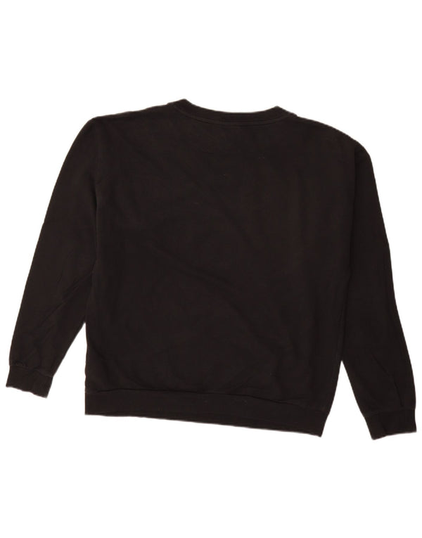 ADIDAS Womens Graphic Sweatshirt Jumper UK 12 Medium Black Cotton