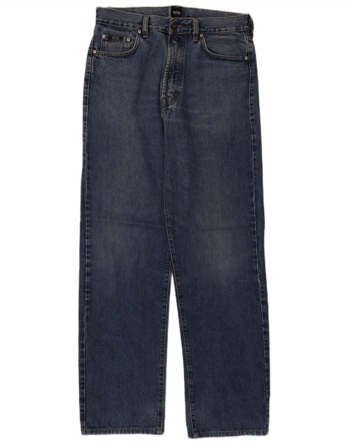 Hugo Boss Mens Straight Jeans W32 L32 Blue