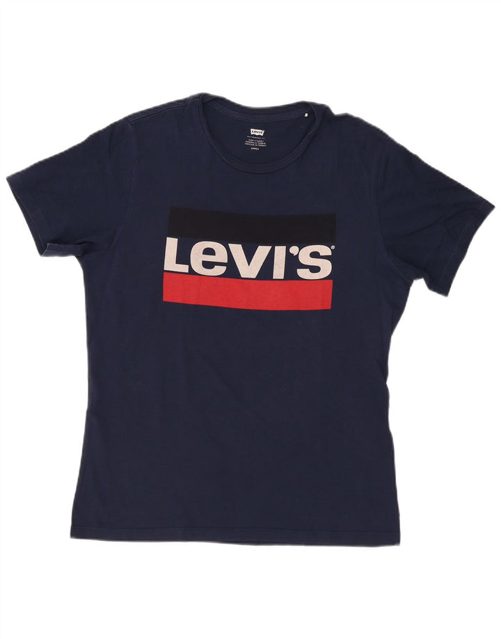 LEVI'S Mens Graphic T-Shirt Top Small Navy Blue