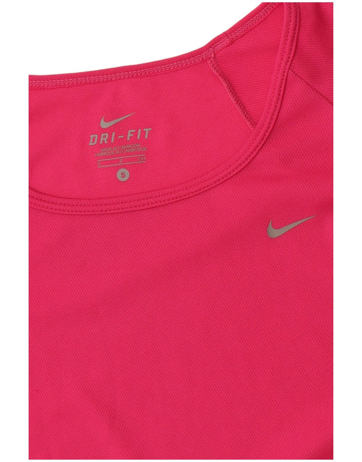 Nike Womens Dri Fit T-Shirt Top UK 10 Small Pink