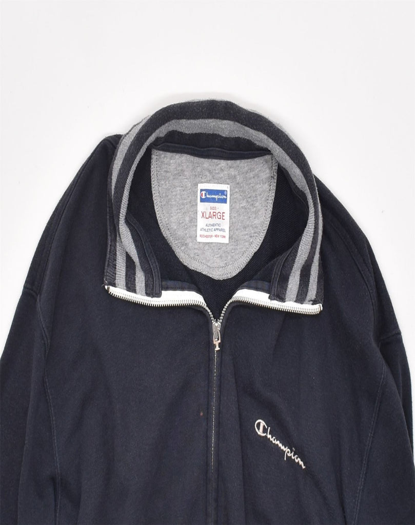 CHAMPION Mens Rochester Tracksuit Top Jacket XL Navy Blue Cotton | Vintage | Thrift | Second-Hand | Used Clothing | Messina Hembry 