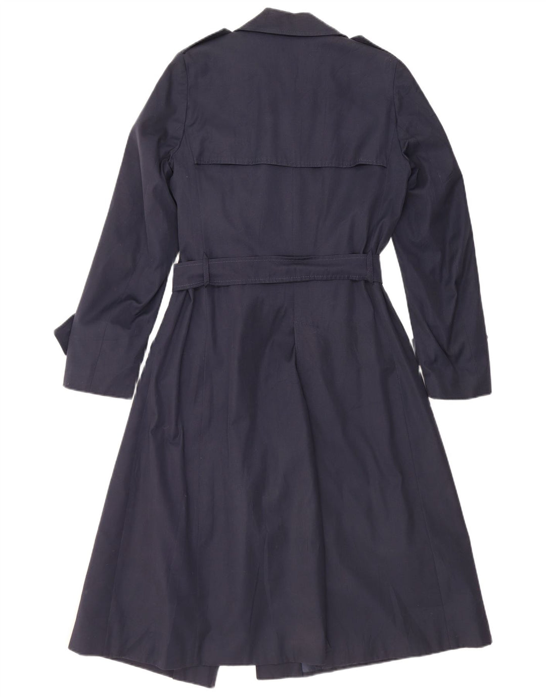 Vintage Womens Trench Coat IT 48 XL Navy Blue Polyamide