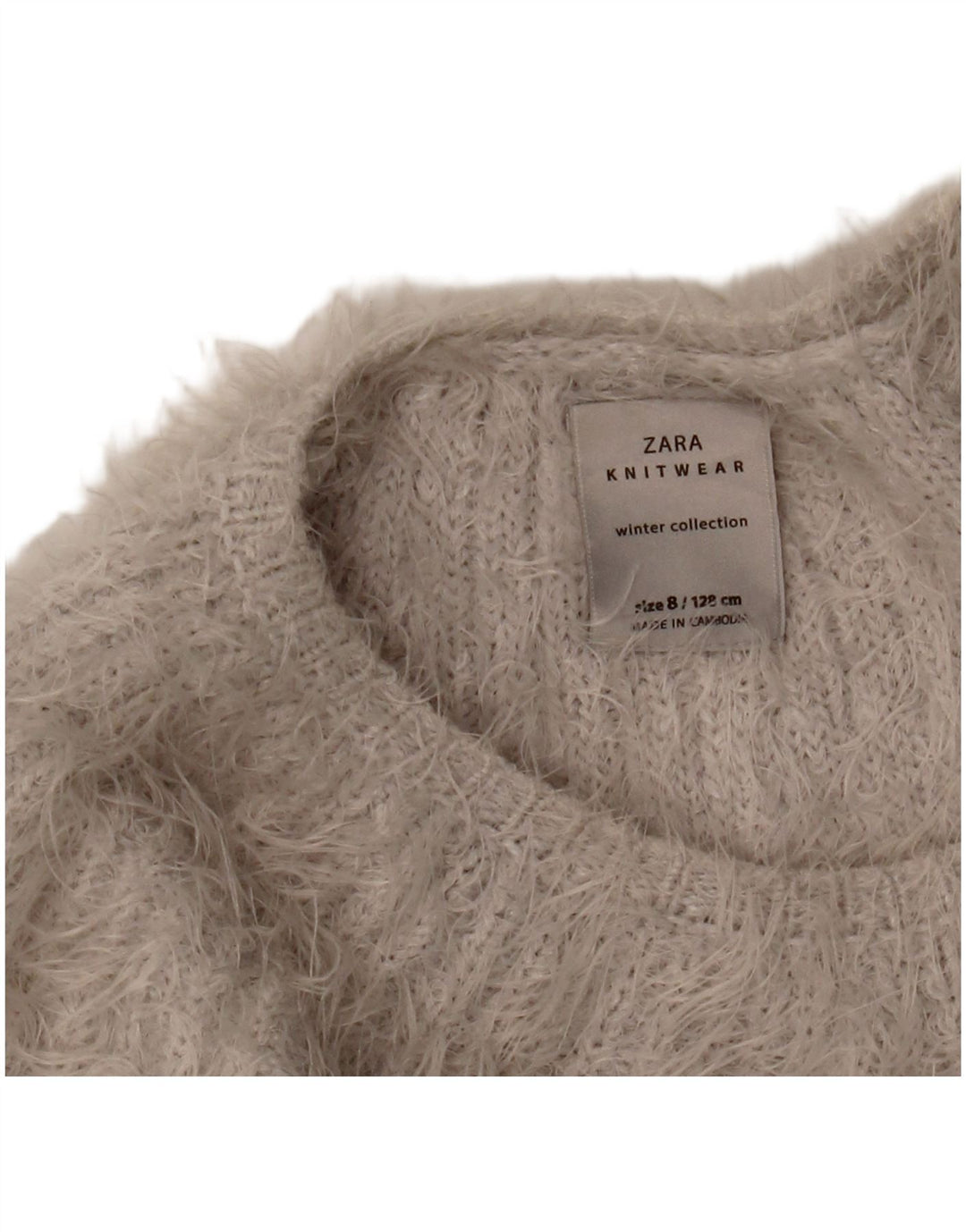 ZARA Girls Boat Neck Jumper Sweater 7-8 Years Grey