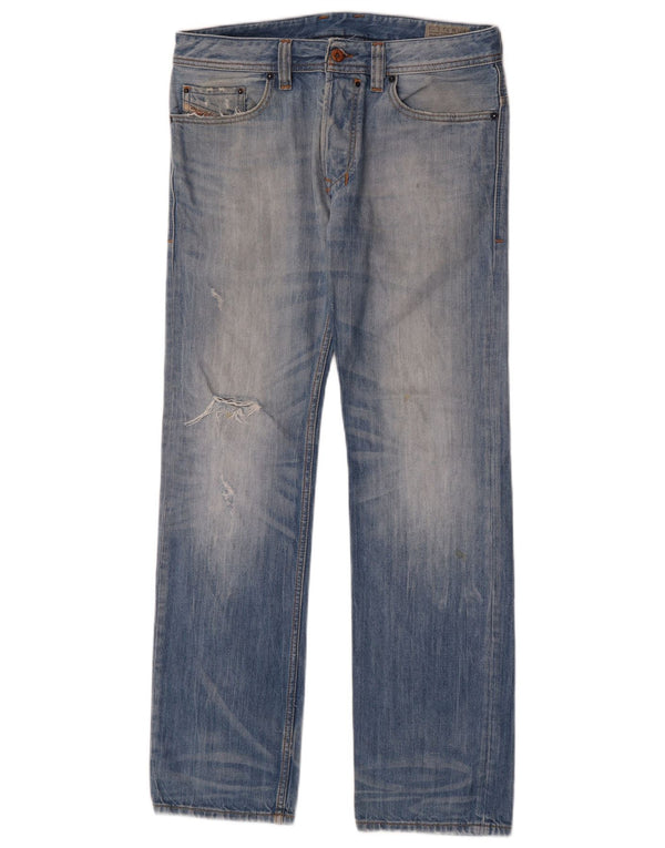 Diesel Mens Safado Regular Slim Straight Jeans W30 L30 Blue Cotton