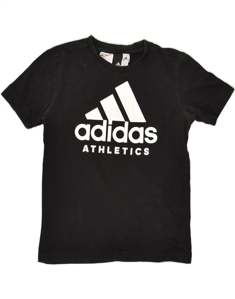 ADIDAS Boys Graphic T-Shirt Top 9-10 Years Black Cotton | Vintage Adidas | Thrift | Second-Hand Adidas | Used Clothing | Messina Hembry 