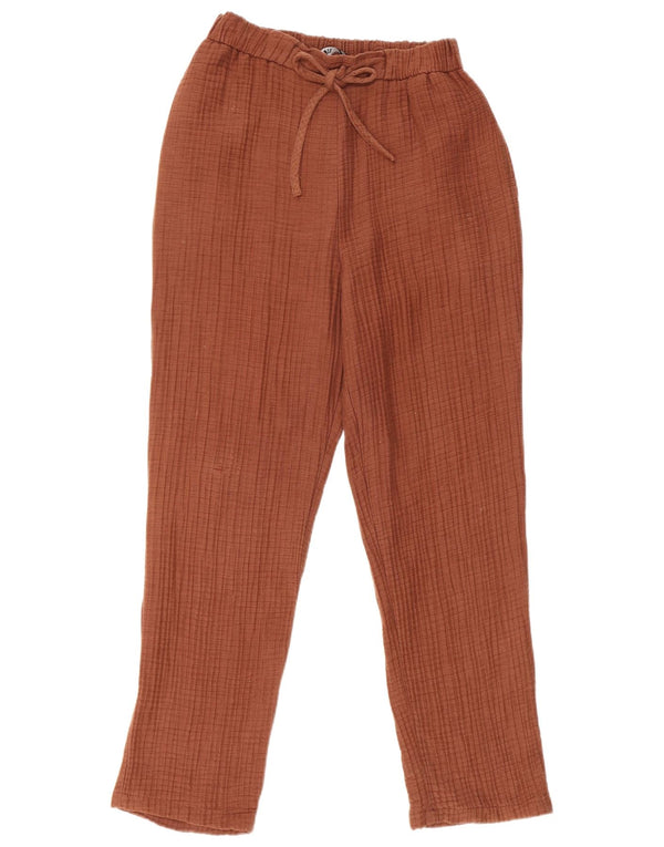 Zara Womens Slim Casual Trousers Medium W28 L28 Brown Cotton