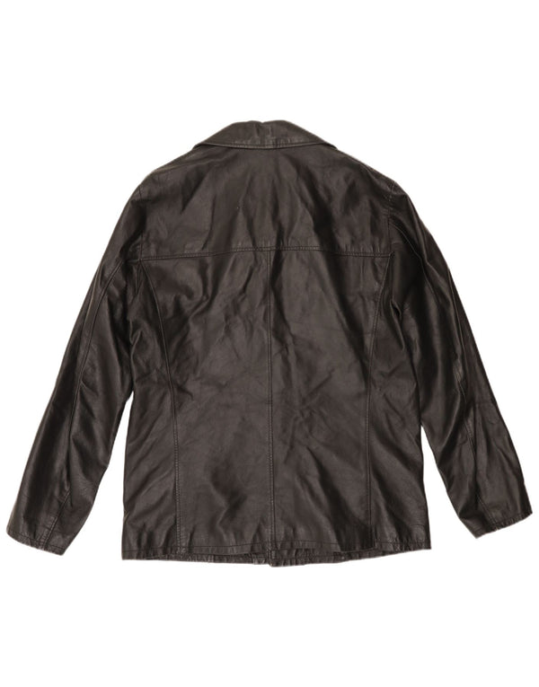 VINTAGE Mens Leather Jacket UK 40 Large Black Leather