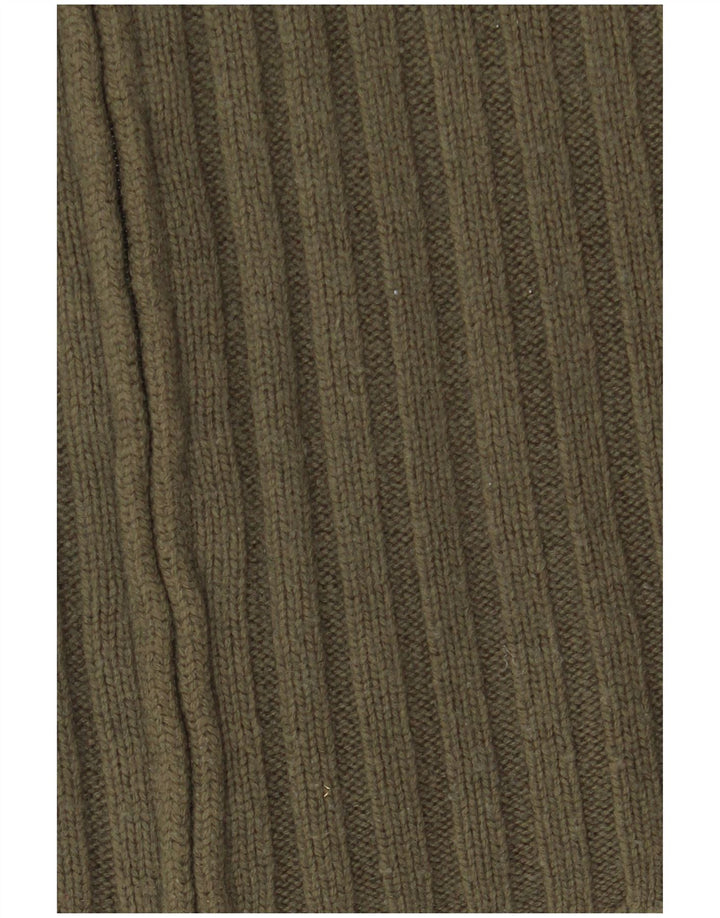 Levi's Mens Full Zip Cardigan Sweater Large Khaki Lambswool