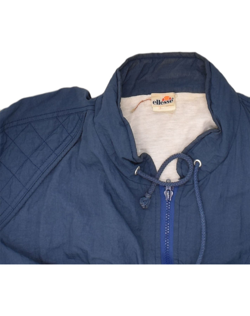 ELLESSE Mens Bomber Jacket UK 44 2XL Navy Blue Polyester | Vintage Ellesse | Thrift | Second-Hand Ellesse | Used Clothing | Messina Hembry 