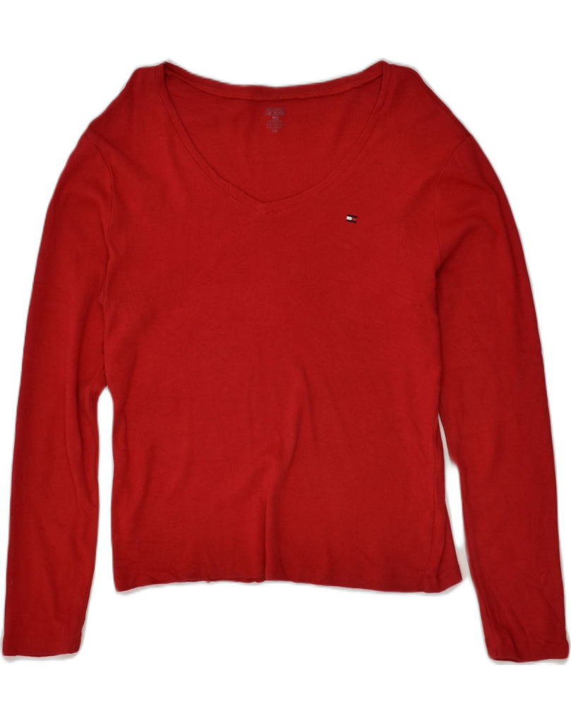 TOMMY HILFIGER Womens Top Long Sleeve UK 14 Large Red | Vintage Tommy Hilfiger | Thrift | Second-Hand Tommy Hilfiger | Used Clothing | Messina Hembry 