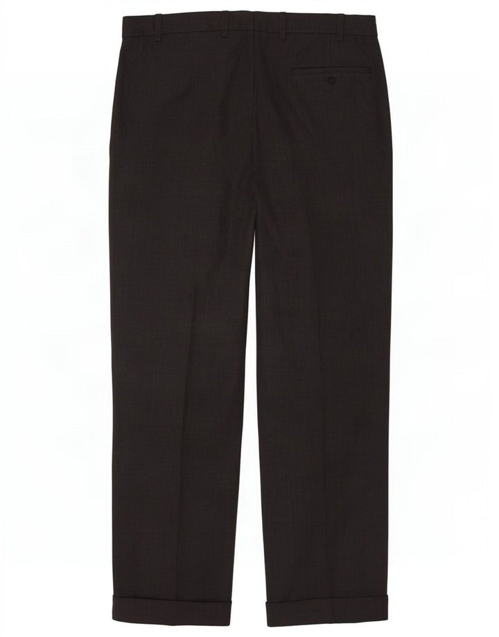 Marks & Spencer Mens Stretch Pegged Suit Trousers W36 L31 Grey Polyester