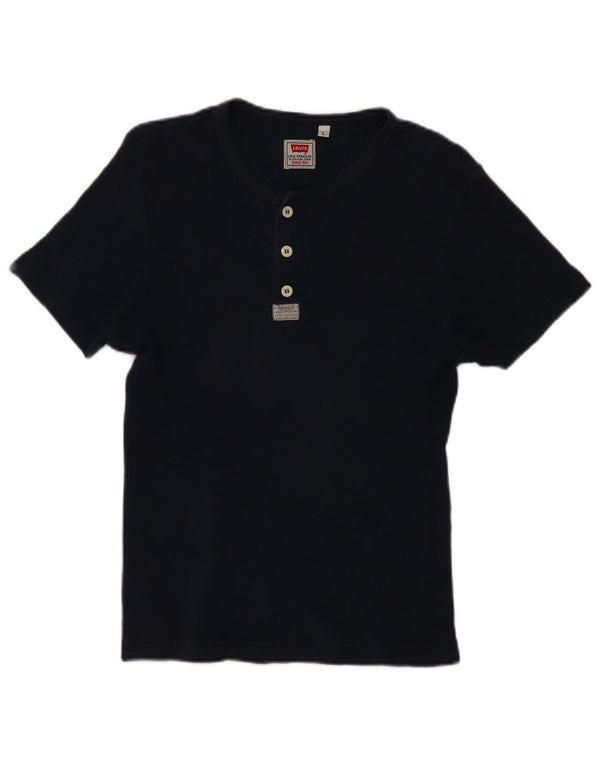 Levi's Womens T-Shirt Top UK 14 Large Navy Blue
