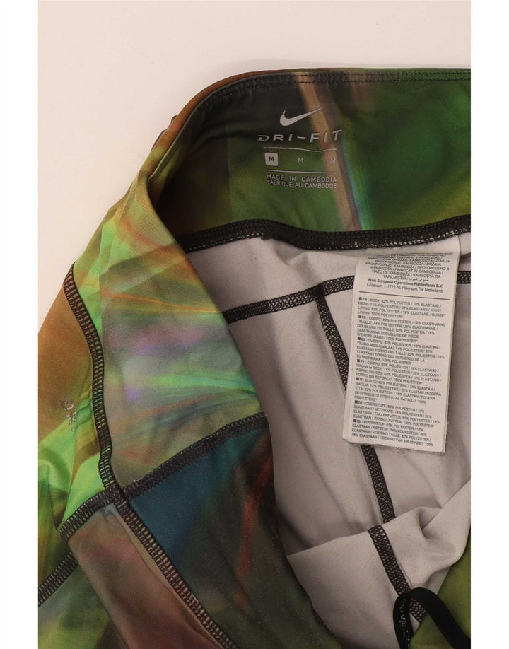 Nike Womens Dri Fit Capri Leggings UK 14 Medium Multicoloured Tie Dye