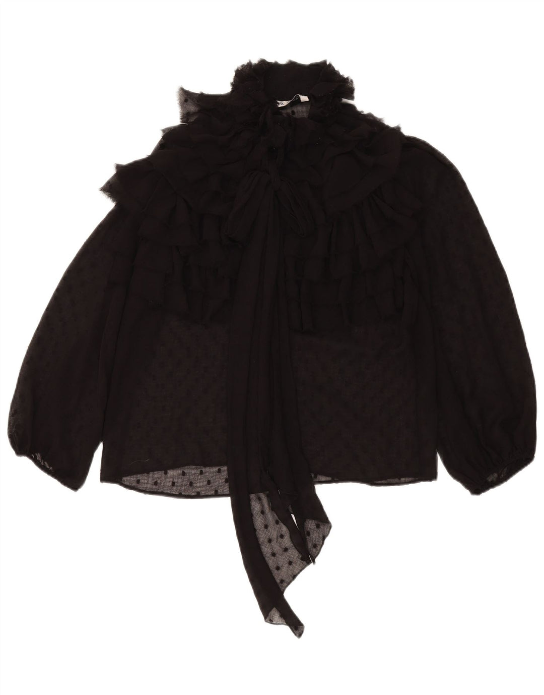 Zara Womens Oversized Blouse Top UK 10 Small Black Spotted