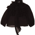 Zara Womens Oversized Blouse Top UK 10 Small Black Spotted