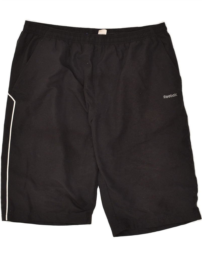 REEBOK Mens Sport Shorts XL Black Polyester | Vintage Reebok | Thrift | Second-Hand Reebok | Used Clothing | Messina Hembry 