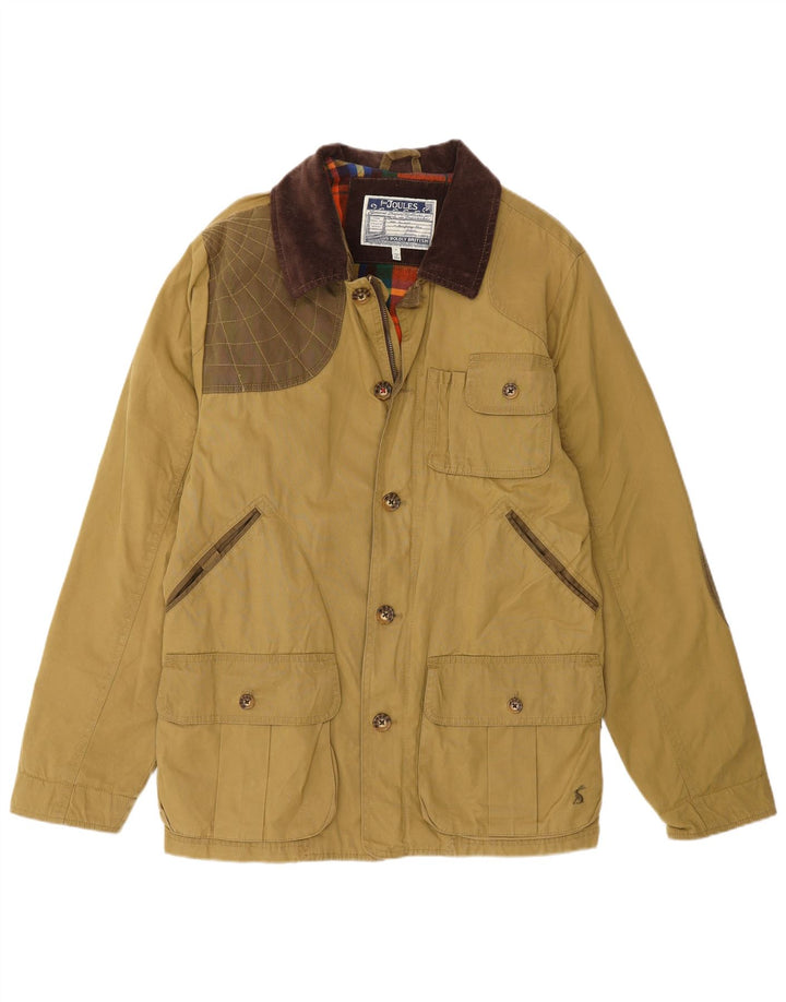 Joules Mens Utility Jacket UK 38 Medium Khaki Colourblock Cotton